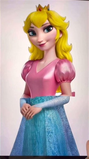 Frozen Elsa + Princess Peach😱 #shorts #supermario #digitalart