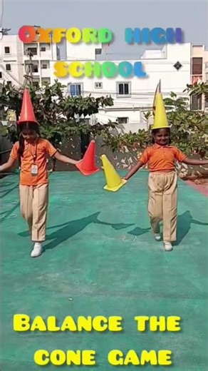 balance the cone game with kids😀😀