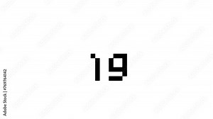 Motion Graphic Number 8-bit Style