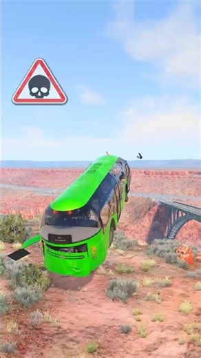 CRAZY Bus vs. Crash Jump 🔥 Best Car Truck Game Simulator - Mobil Truk Crashing Gameplay Shorts Video