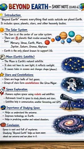 class 6 chapter 12 Beyond Earth short revision 👑👑👑🎈🔥🔥🔥