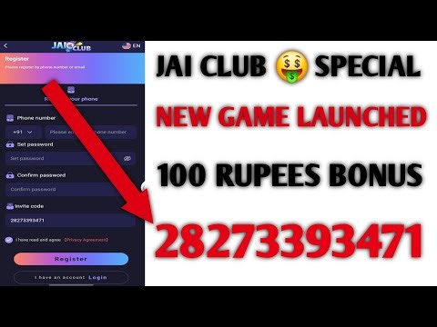 Jai club invite code new platform/special game Jai club daily earn1k/Jai club 100 bonus invite code/