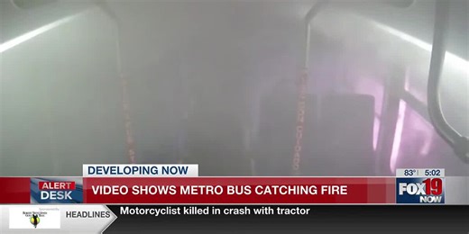 Video shows Metro bus catching fire
