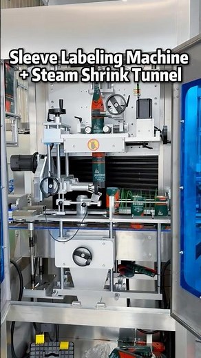 Shrink Sleeve Labeling Machine + Steam Shrink Tunnel #labelingmachine