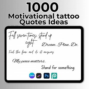 1000 Motivational Tattoo Quotes Ideas, Quotes Stamp Brush Set, Tattoo Quotes, Fine Line Positive Inspirational, Affirmation Quotes Phrases - Etsy
