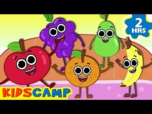 🍎 Five Cute Fruits Jumping On The Bed | Nursery Rhymes For Kids By KidsCamp