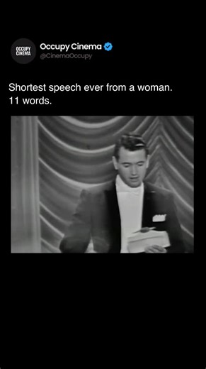 Occupy Cinema on Instagram: "Patty Duke delivered one of the shortest acceptance speeches in Oscar history when she won Best Supporting Actress for The Miracle Worker at the 35th Academy Awards in 1963. Her entire speech was approximately 11 words. Duke was 16 years old at the time, making her one of the youngest competitive Oscar winners. She had originated the role of Helen Keller on Broadway. Duke later became president of the Screen Actors Guild from 1985 to 1988. #Oscars #PattyDuke #TheMira