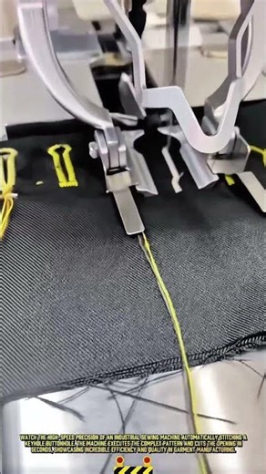 Automatic keyhole buttonhole stitching! FAST process using a specialty sewing machine!