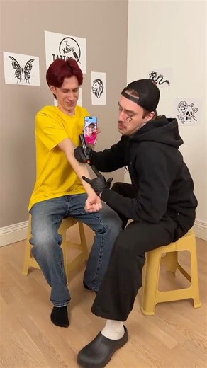 Tattoo GF Face gone wrong 😭💀 (fake prop, staged situation)