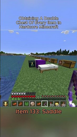 Obtaining A Double Chest Of Every Item In Hardcore Minecraft (Item 133: Saddle)