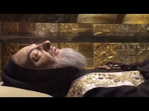 Saint Padre Pio body still preserved at San Giovanni Rotondo in Italy