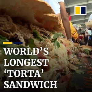 24K views · 354 reactions | Mexican cooks prepared the longest “torta” sandwich ever recorded on August 3, 2022, at the 17th annual torta festival in Mexico City. | South China Morning Post | Facebook
