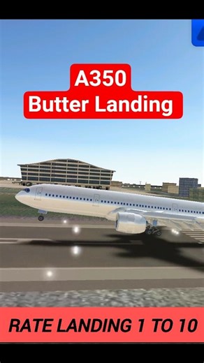 Airbus A350 Butter landing in Airline Commander #shorts #a350 #aviation #headlight #flightsim