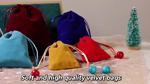 Storage Soft Pouch Packaging Drawstring Velvet Bags for Jewelry Gift