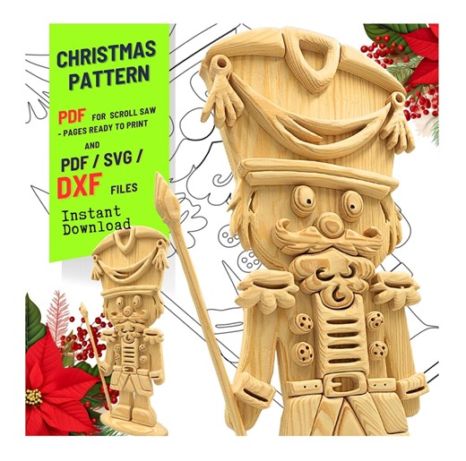 Woodworking | Scroll Saw Pattern | Nutcracker PDF SVG DXF |holiday Home Craft No.6 - Etsy Australia