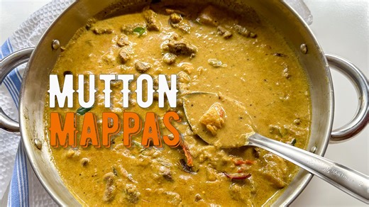 Watch how to make a rich, flavorful, and authentic Kerala-style Mutton Mappas curry. In this traditional recipe, marinated mutton is slow-cooked until tender, then combined with sautéed masala and creamy coconut milk. Finished with a fragrant tempering, this dish is a true Kerala classic. Try it out and let us know how it turns out in the comments! Ingredients Mutton: 1 kg mutton, cut into pieces Marinade for Mutton: ½ tsp turmeric powder 1 tsp black pepper powder 1 tsp salt 1 tsp fennel seed po