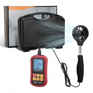 Handheld CFM Anemometer, Digital Anemometer Measures Air Speed, Air Volume and Air Temperature, Handheld Anemometer with Backlight Max/Avg/Min Functions for Measuring Wind Speed., GM8909