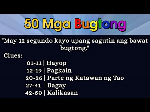 50 Mga Bugtong or Filipino Riddles (Part 1)