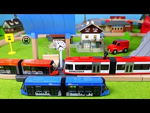 Fire truck, toy tram & toy trains for kids video