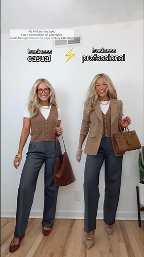 ad Business casual vs. business professional outfits 💼☕️🗞️