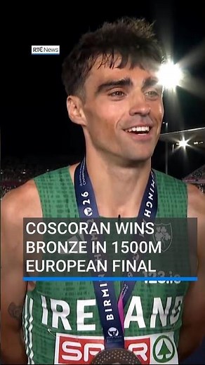 Andrew Coscoran wins bronze in 1500m European final #RTÉNews #athletics