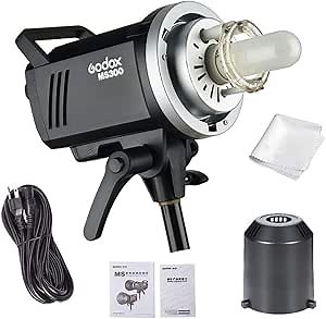Godox MS300 Studio Strobe 300Ws 110V GN58 5600K Bowens Mount Monolight, Built-in Godox 2.4G Wireless System, 150W Modeling Lamp, Outstanding Output Stability, Anti-Preflash, 1/32 to 1/1 Steps Output