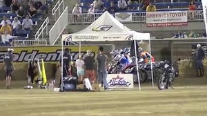 3.7K views · 564 reactions | Brad Baker comes out on top after an awesome battle with JD Beach in tonight's Expert Main at the Springfield Short Track | Flat Track Live | Facebook