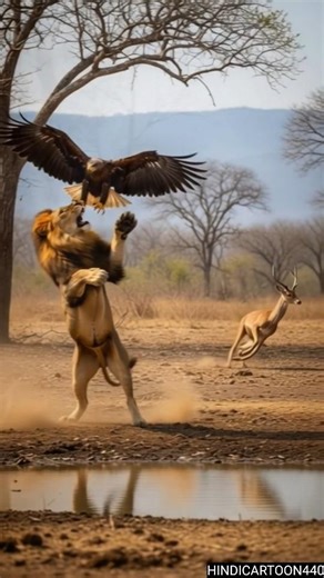 Lion vs Eagle | Deer Saved at the Last Moment | #cinematic #jungle #survival #story