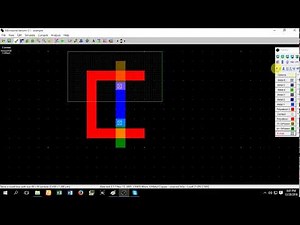 CMOS inverter layout design using Microwind