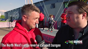 Big Air - the North West's only reverse bungee - has landed at Air Unlimited Trampoline Park Liverpool We challenged Baz Todd to go 0-60 in 2.5 seconds...did he do it or was it a bottle job? All the info on why you should give it a go, below 👇 http://ow.ly/1y9L30jWOUp | The Guide Liverpool