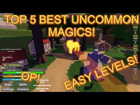 Top 5 Best Uncommon Magics! ( Easy Levels!) | Black Clover Kingdom Grimshot Roblox