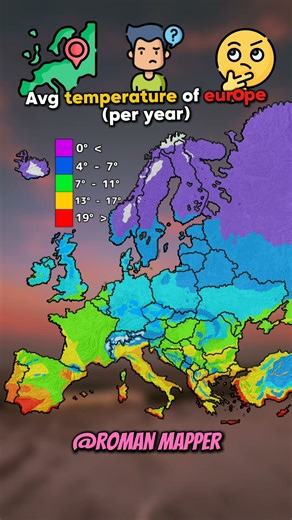 How's ur country's temp. ? #shorts #geographythroughmaps #europe #geographythroughmaps #european