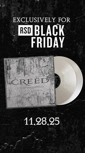 8.3K views · 657 reactions | Out this RSD Black Friday: Creed Live in San Antonio  Recorded on the 1999 Human Clay Tour, Live in San Antonio lands on vinyl for the very first time — with live cuts of “Higher,” “My Own Prison” “With Arms Wide Open,” and more. Issued on limited edition metallic silver vinyl. Find it at indie record stores this Friday! #RSDBF  https://i.craftrecordings.com/rsdbf25-creed | Craft Recordings | Facebook