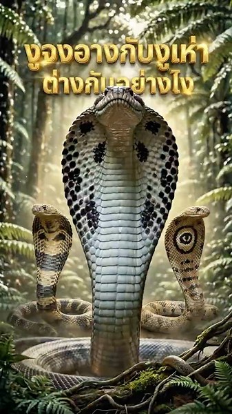 รู้หรือไม่? "งูจงอาง" กับ "งูเห่า" ต่างกันอย่างไร! 🐍 พิษร้ายทั้งคู่ แต่ตัวหนึ่งคือ 'ราชา'