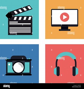 Video movie and media icon set Stock Vector Image & Art - Alamy