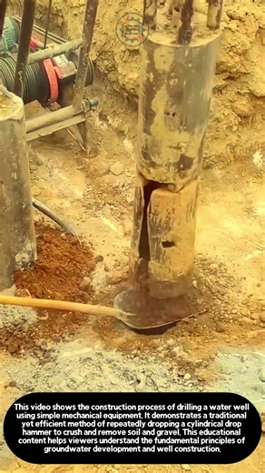 Process and Principles of Water Well Drilling Using Traditional Mechanical Equipment #worker