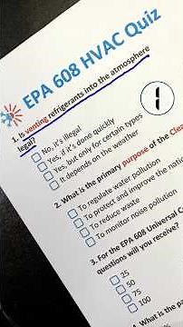 Part 1: EPA 608 Quiz Challenge – Can You Pass This HVAC Test? #epa608 #hvac #hvacsystem #viral