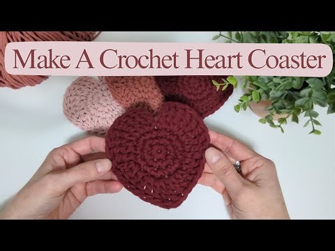 Crochet A Heart Coaster Using 3 mm Braided Cord