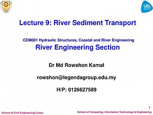 Lecture 9: River Sediment Transport - SlideServe