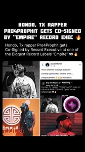 16K views · 130 reactions | Hondo, Tx rapper Michael Sintusek / Pro4Prophit gets Co-Signed by Record Executive at one of the Biggest Record Labels " #EmpireRecords "  Does He Have A Chance At Getting Signed ⁉️ #texasmusicscene #texasrapper #fyp #reels | Soy Tan Tejano | Facebook