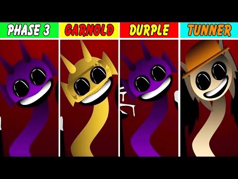 Phase 3 But Everyone Is Garnold Vs Durple Vs Tunner (Best Mod) In Incredibox Sprunki