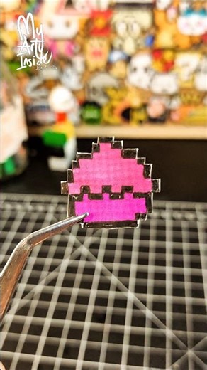 Flower Cupcake Pixel Art 🌸🧁 | Cute Drawing on Paper!