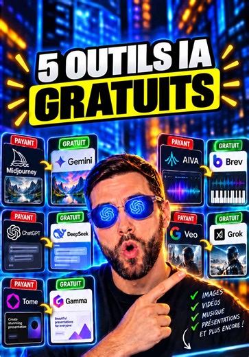 Abonne-toi pour plus de vidéos IA 🤖 Pourquoi payer quand certaines alternatives gratuites font presque la même chose ? 👀 Dans cette vidéo, je compare plusieurs outils IA payants avec leurs alternatives gratuites. Midjourney vs Gemini Aiva vs Brev Tome vs Gamma Veo 3 vs Grok ChatGPT vs DeepSeek #IA #IntelligenceArtificielle #ChatGPT #OutilsIA #Tech