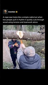 This Rope Cuts Wood With Nothing But Teamwork 🪚🪵 #shorts