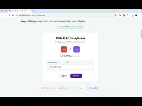 AVI to FLAC Dönüştürücü | AVI Videolarından FLAC Ses Çıkarma Ücretsiz