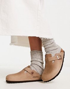 Birkenstock Boston clogs in tobacco brown leather | ASOS