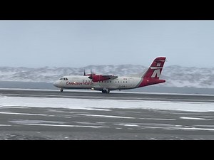 ATR-42-320 C-GULU Canadian North landing and Takeoff from Nuuk airport 🇬🇱🇨🇦
