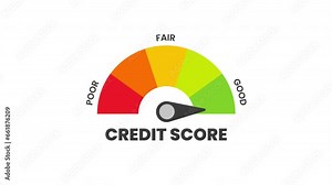 credit score Level Measuring animation.4K motion animation.