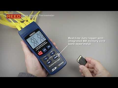 Record and log temperature with the REED R2450SD Data Logging Thermometer