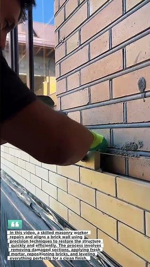 🔥 Satisfying Brick Wall Repair Process | Fast Masonry Skills That Save Time